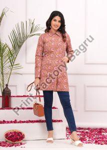 Ladies Hand Block Printed Long Jacket
