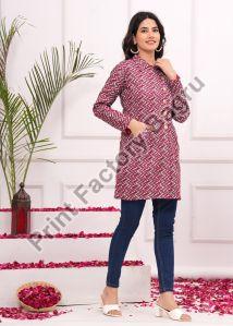 Ladies Hand Block Printed Long Jacket