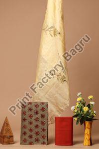 Hand Block Printed Organza Silk Dress Material
