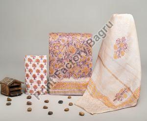 Hand Block Printed Chanderi Silk Dress Material