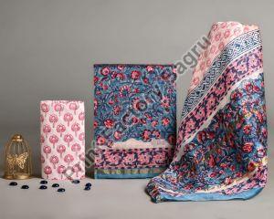 Hand Block Printed Chanderi Silk Dress Material