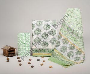Hand Block Printed Chanderi Silk Dress Material