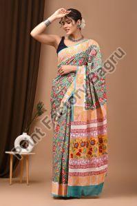 Mulmul cotton saree bagru hand block printed
