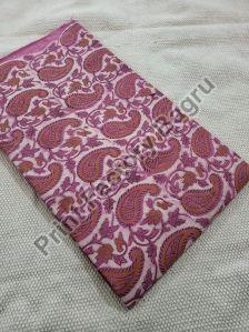 Ajrakh hand block printed cotton fabric