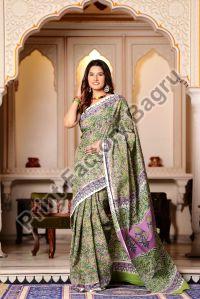 Mulmul cotton saree bagru handblock printed