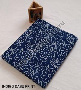 Indigo Dabu Hand Block Printed Fabric