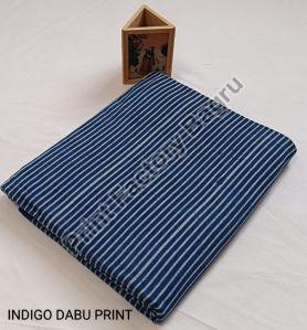 Indigo Dabu Hand Block Printed Fabric