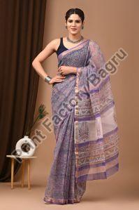 Kotadoria saree bagru hand block printed