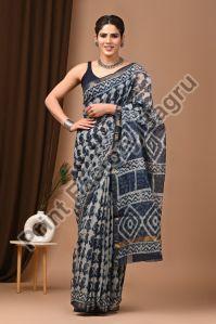 Kotadoria saree bagru hand block printed
