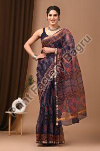 Kotadoria saree bagru hand block printed