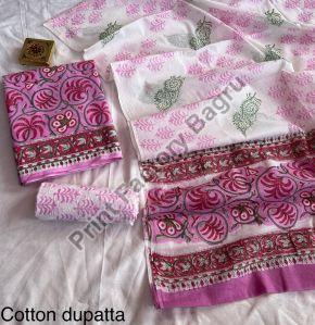Cotton dress material bagru block printed