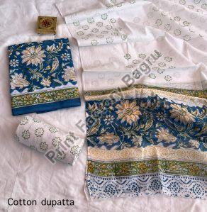 Cotton dress material bagru block printed