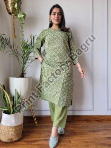 Kurti pant set Bagru hand block printed