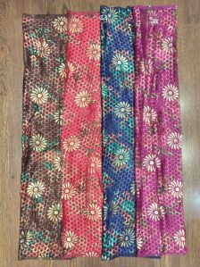 Multicolor Floral Print Brasso Fabric