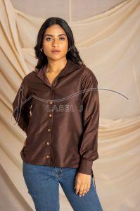 Ladies Brown Casual Shirt