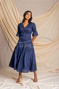 Ladies Ruched Midi Dress