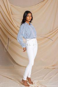 Ladies Strip Over Sized Shirt