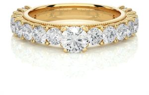 Round Cut Diamond Gold Band