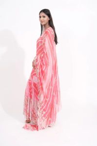 Pink Leheriya Printed Sharara Suit