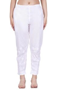 White Chikankari Straight Pants