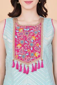 Sky Blue Georgette Sharara Suit