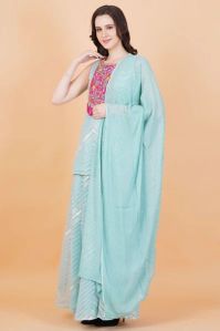 Sky Blue Georgette Sharara Suit