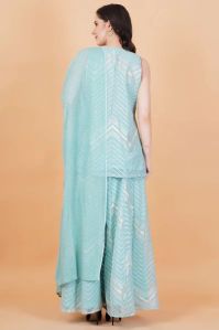 Sky Blue Georgette Sharara Suit
