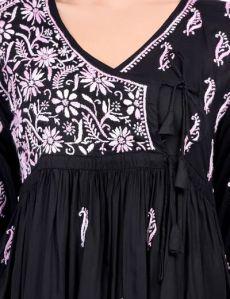 Black Modal Cotton Peplum Top