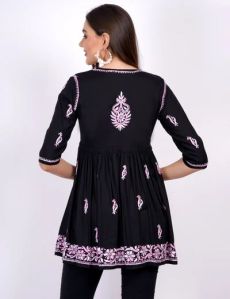 Black Modal Cotton Peplum Top