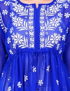 Blue Georgette Peplum Top