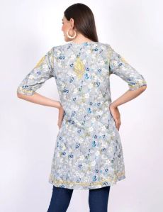 Printed Viscose Rayon Chikankari Kurti