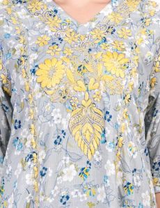 Printed Viscose Rayon Chikankari Kurti