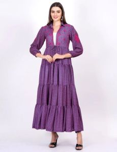 Check Printed Georgette Shrug