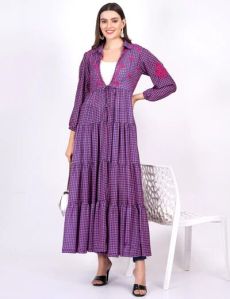Check Printed Georgette Shrug