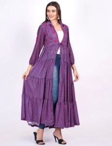 Check Printed Georgette Shrug