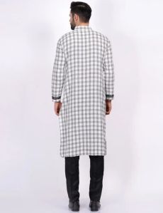 Mens Check Printed Kurta