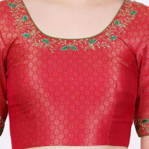 Red Banarasi Silk Embroidered Blouse
