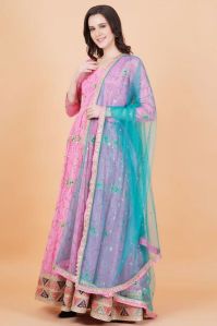 Pink Party Wear Full Length Dress