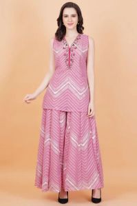 Pink Zardosi Work Sharara Suit