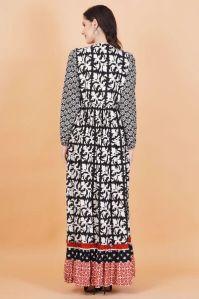 Printed Rayon Full Length Gown