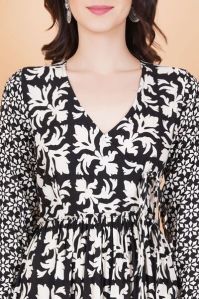 Printed Rayon Full Length Gown