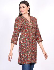 Cotton Silk Kalamkari Printed Kurti