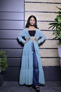 Georgette Three Layer Shrug