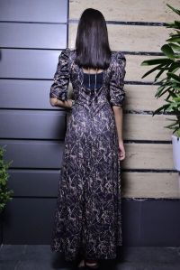Puff Sleeves Full Length Gown