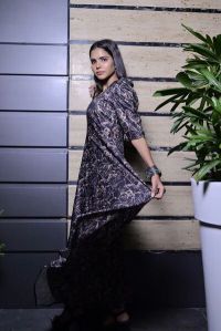 Puff Sleeves Full Length Gown