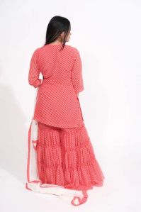 Gul Leheriya Printed Georgette Sharara Suit