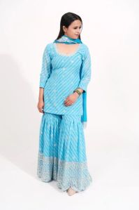Neelkamal Leheriya Printed Georgette Sharara Suit