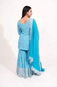 Neelkamal Leheriya Printed Georgette Sharara Suit
