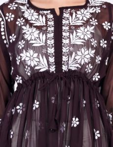 Brown Georgette Peplum Top