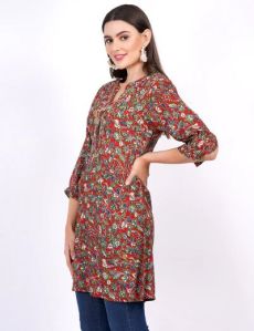 Cotton Silk Kalamkari Printed Kurti